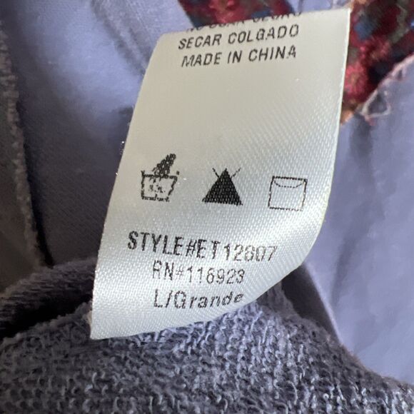 Easel Women’s L Blue Long Sleeve Pullover V Shaped Multicolor Material Details - Picture 9 of 9